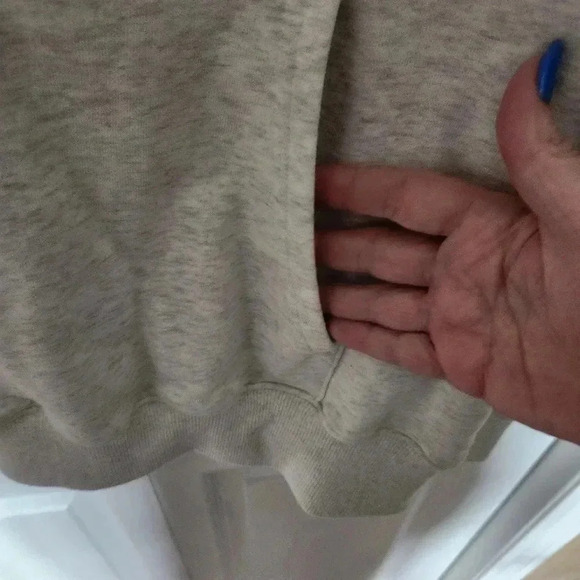 Women's Oversight Plus Size White and  Grey Heathered Hoodie - Size 1x - Picture 10 of 10